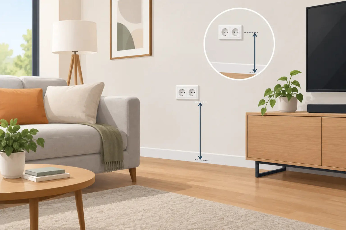 Steckdosen-Höhe im Wohnzimmer richtig planen