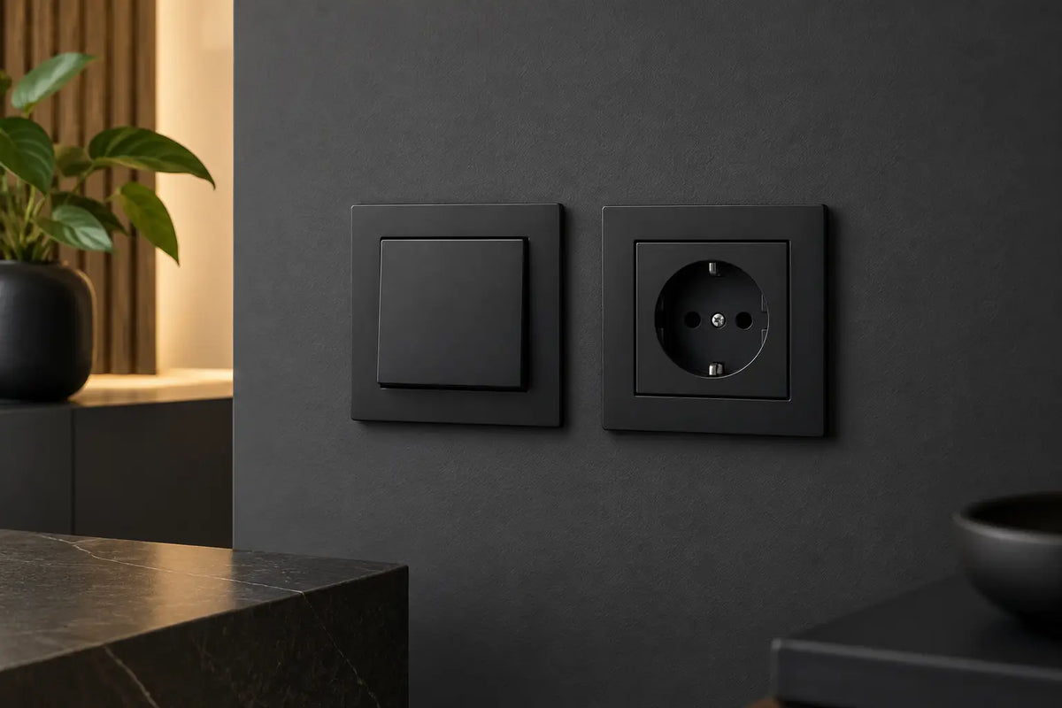 Schalter & Steckdosen Soft Touch in Schwarz