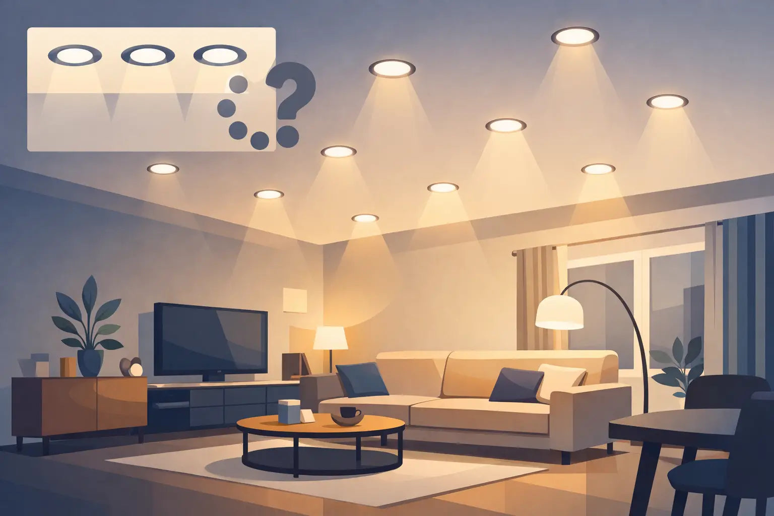 Einbaustrahler Wohnzimmer - wie viele passen?