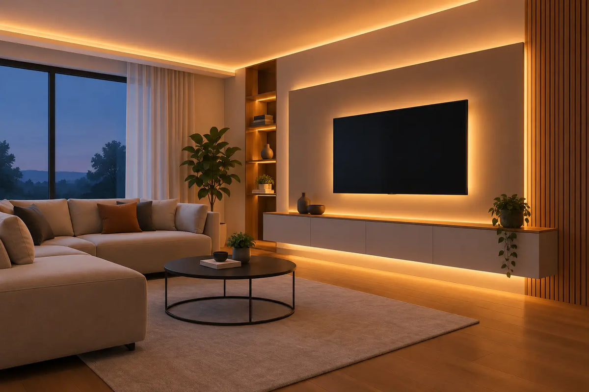 LED-Streifen indirekt im Wohnzimmer beleuchten