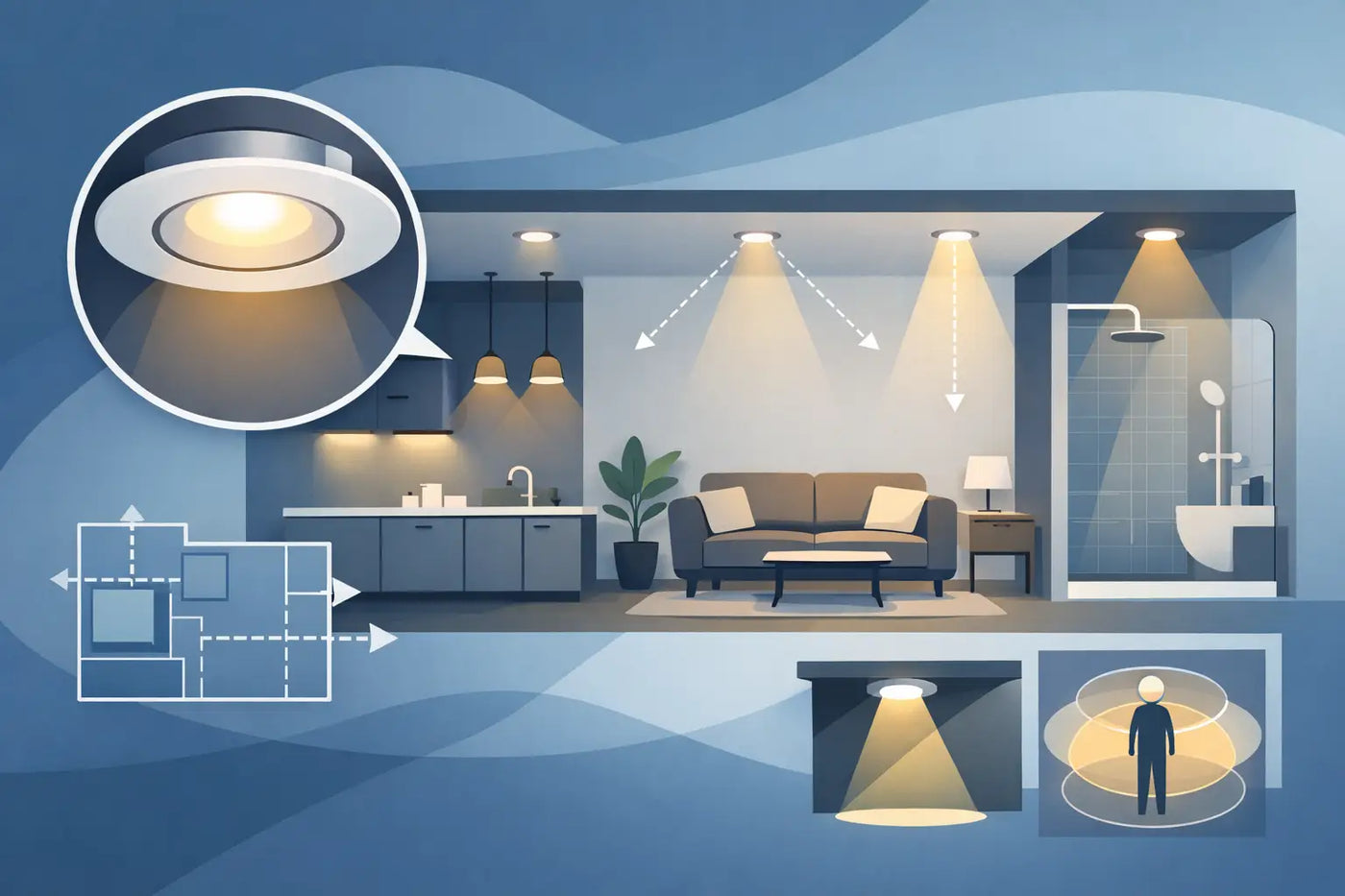 LED-Einbaustrahler richtig platzieren