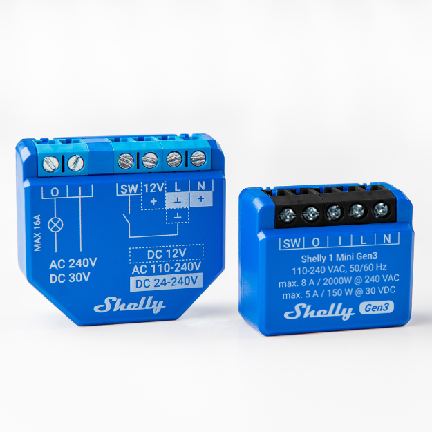 Unterputz - Shelly 1 Mini Gen. 3 Relais max 8A 1 Kanal WLAN BT