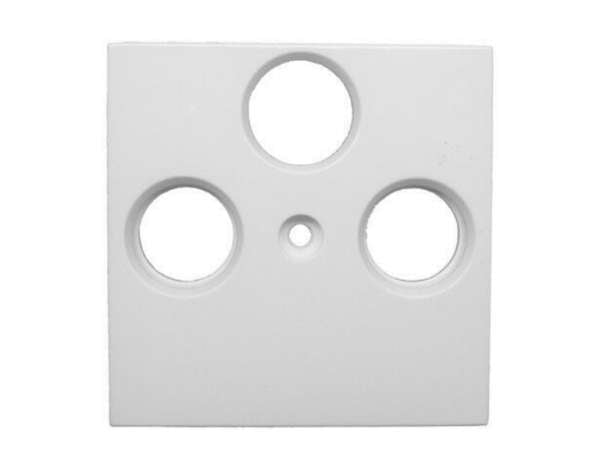 Günsan Eqona 3-Loch Abdeckung 50x50mm für SAT/TV/Radio Antennendosen, weiss