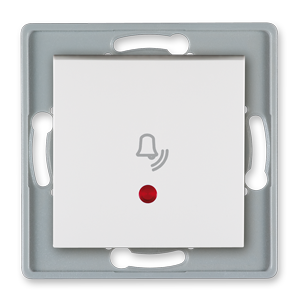 Prestige Line Klingeltaster mit Glimmlampe 10AX/250V~ Einsatz ohne Rahmen mit Wippe weiss
