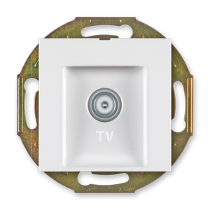 Prestige Line 1-fach TV Antennendose M-Anschluss Einsatz ohne Rahmen weiss