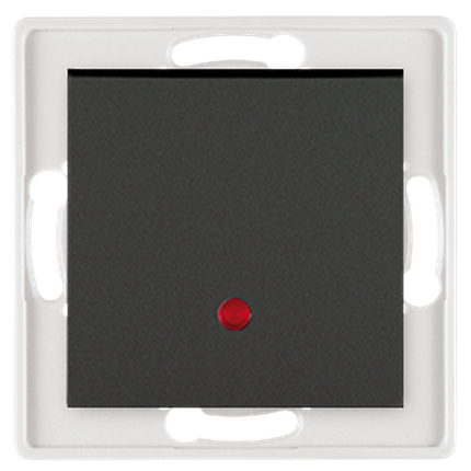 Prestige Line Ein/Aus Kontrollschalter mit Glimmlampe Einsatz inkl. Wippe, ohne Rahmen Schwarz (soft touch)