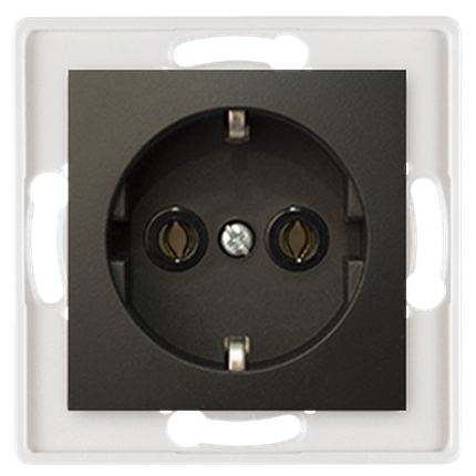 Prestige Line SCHUKO - Steckdose 16A/250V~ STECKANSCHLUSS, Einsatz ohne Rahmen Schwarz (soft touch)