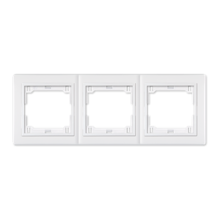 Prestige Line 3-fach Abdeckrahmen (Horizontal) mit Zwischenrahmen, Weiß