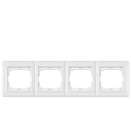 Prestige Line 4-fach Abdeckrahmen (Horizontal) mit Zwischenrahmen, Weiß