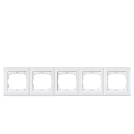 Prestige Line 5-fach Abdeckrahmen (Horizontal) mit Zwischenrahmen, Weiß