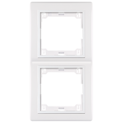 Prestige Line 2-fach Abdeckrahmen (Vertikal) mit Zwischenrahmen, Weiß