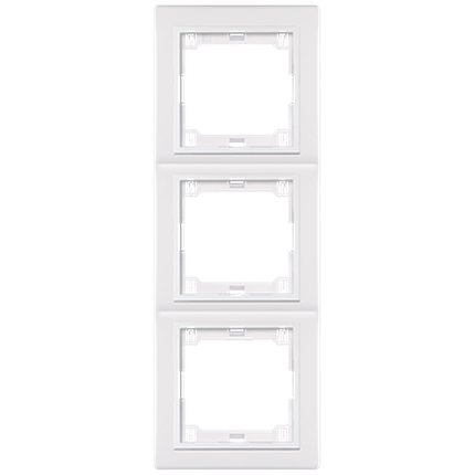 Prestige Line 3-fach Abdeckrahmen (Vertikal) mit Zwischenrahmen, Weiß