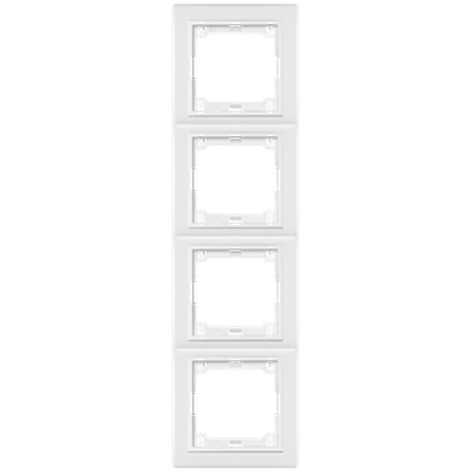 Prestige Line 4-fach Abdeckrahmen (Vertikal) mit Zwischenrahmen, Weiß
