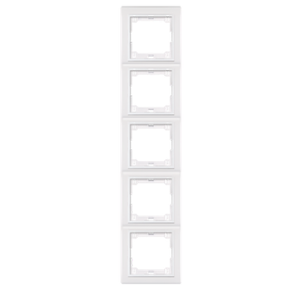 Prestige Line 5-fach Abdeckrahmen (Vertikal) mit Zwischenrahmen, Weiß