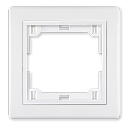 Prestige Line 1-fach Abdeckrahmen mit Zwischenrahmen, Weiß