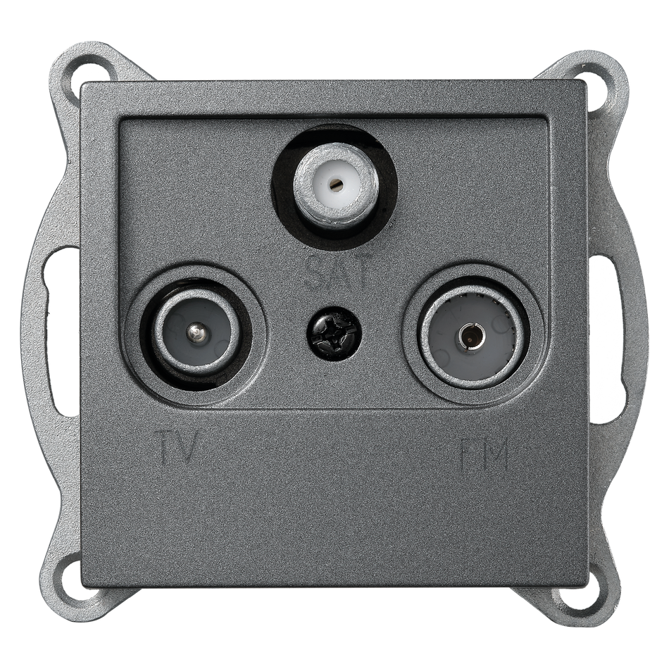 McPower "Flair" SAT/TV/Radio Antennendose mit 3 Ausgängen, UP, anthrazit