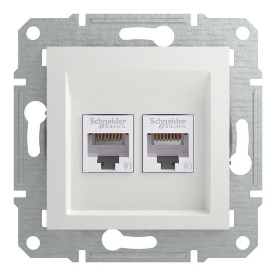 Schneider Electric ASFORA 2-fach Datendose RJ45 Cat. 6e UTP  ICD UP weiss EPH4870121D