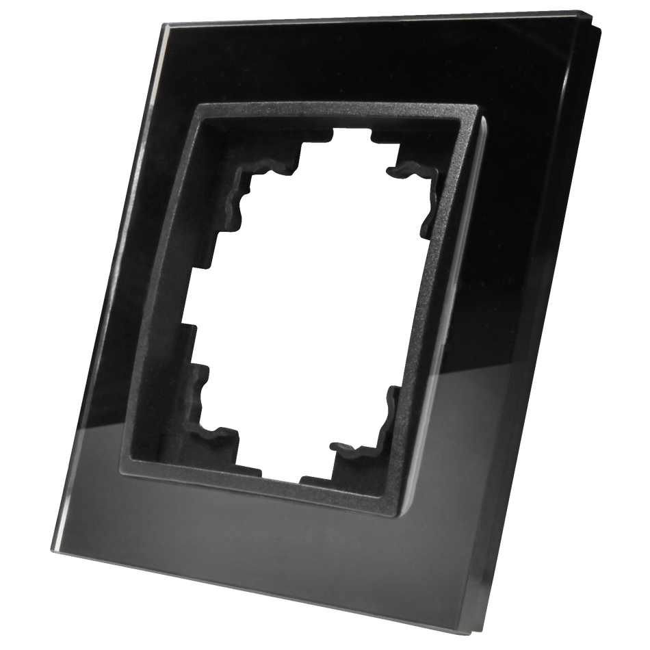 McPower "Flair" 1-fach Glas-Rahmen, Glas schwarz