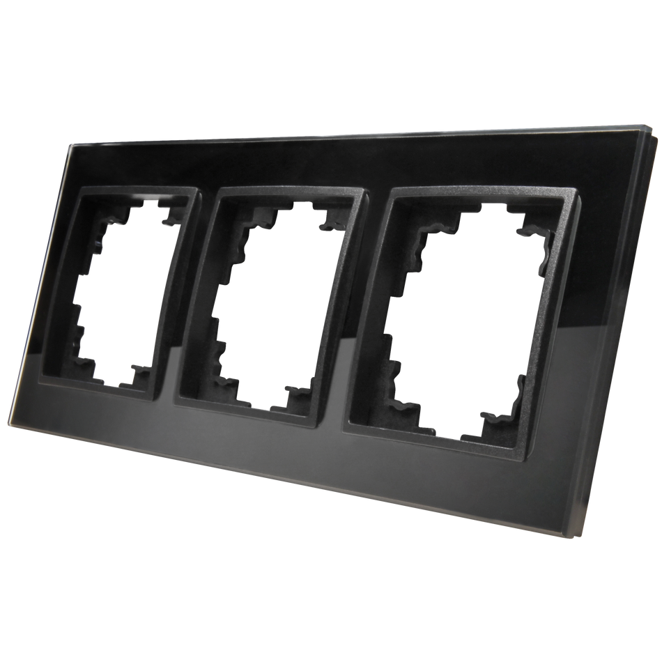 McPower "Flair" 3-fach Glas-Rahmen, Glas schwarz
