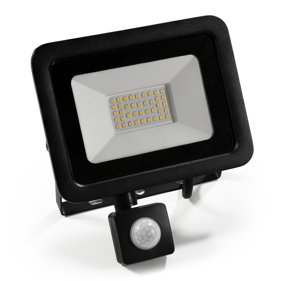 McShine LED-Außenstrahler "Slim" 30W, 2250lm, IP66, 4000K, Bewegungsmelder