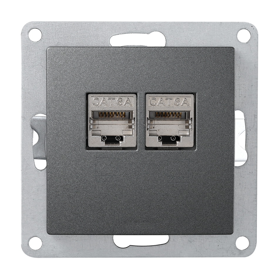 McPower "Flair" Netzwerk-Dose CAT6A vollgeschirmt, UP, anthrazit