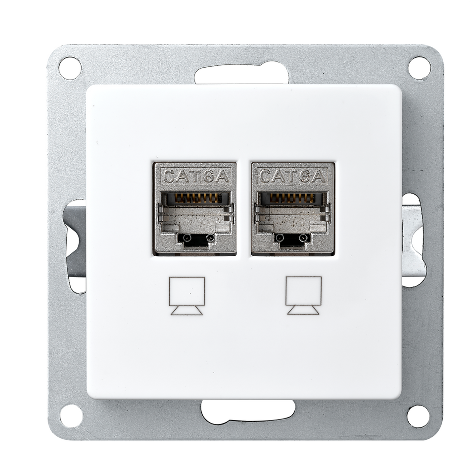 McPower "Flair" 2-fach Netzwerkdose CAT6A vollgeschirmt, UP, weiß