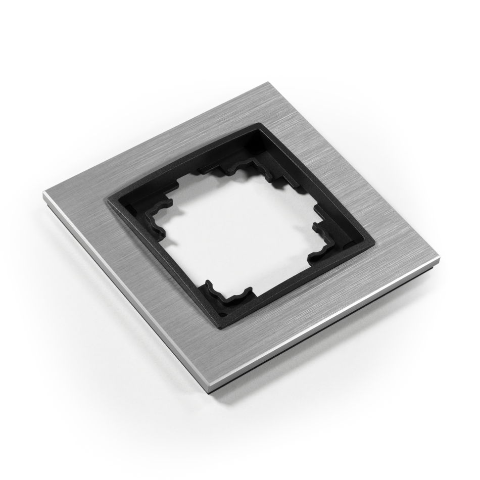 McPower "Flair" 1-fach Rahmen, silbernes Aluminium