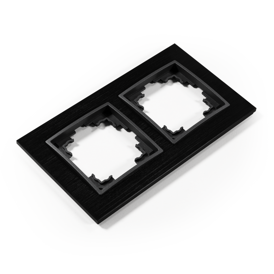 McPower "Flair" 2-fach Rahmen, schwarzes Aluminium