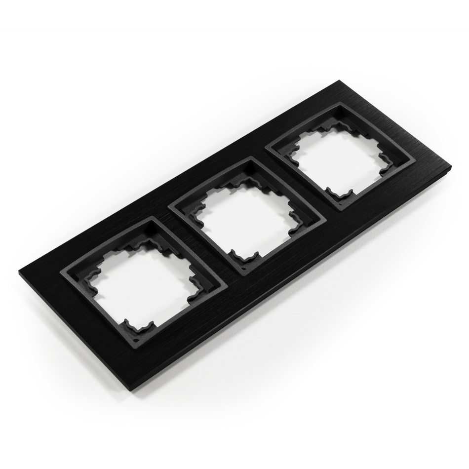 McPower "Flair" 3-fach Rahmen, schwarzes Aluminium