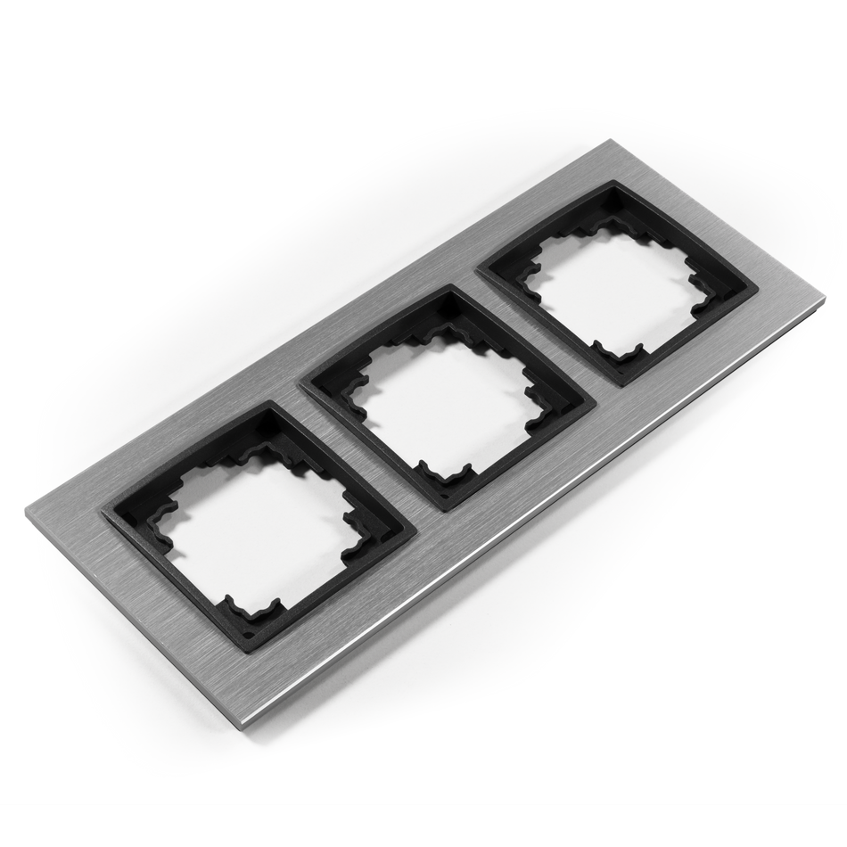 McPower "Flair" 3-fach Rahmen, silbernes Aluminium