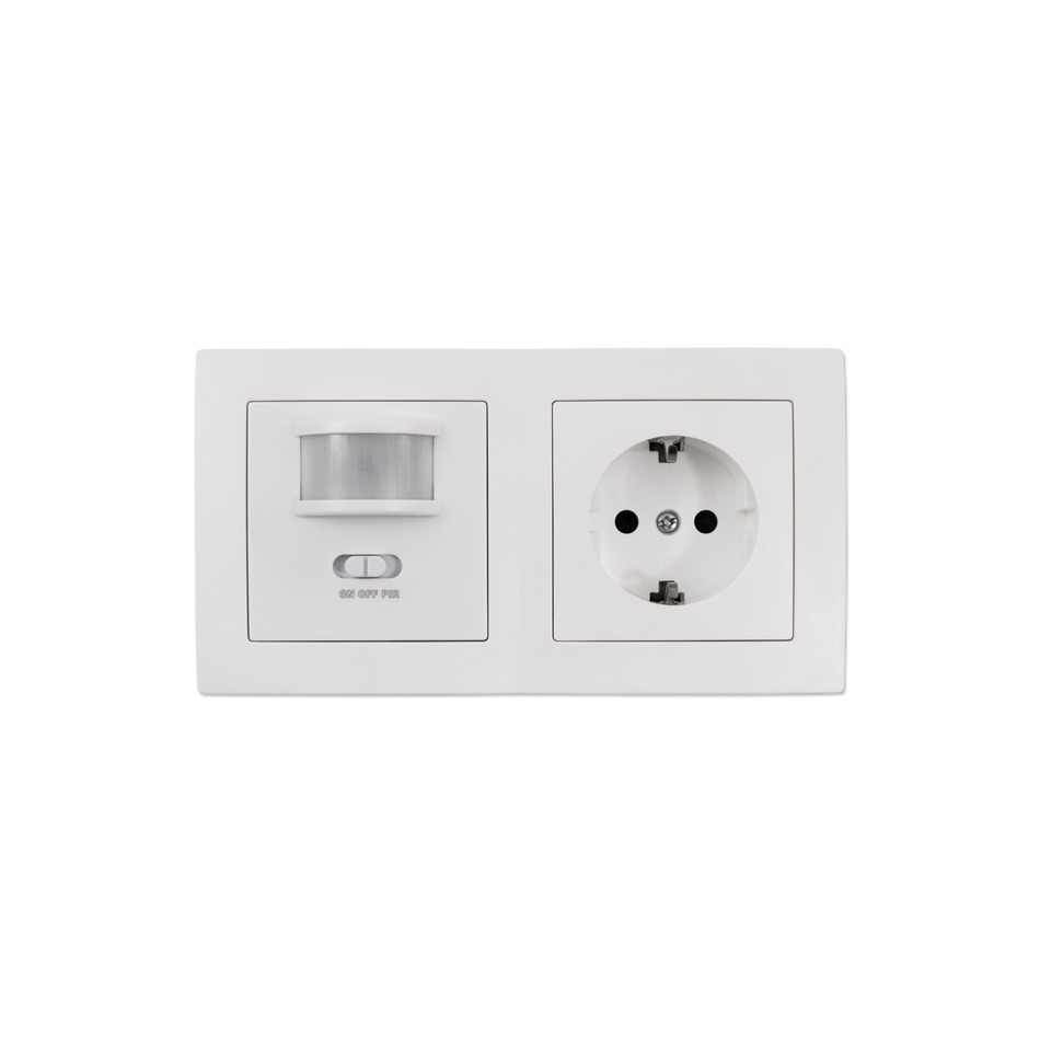 McPower "Flair" Steckdosen + Bewegungsmelder 'PIR' Set,3-teilig, UP,  weiß