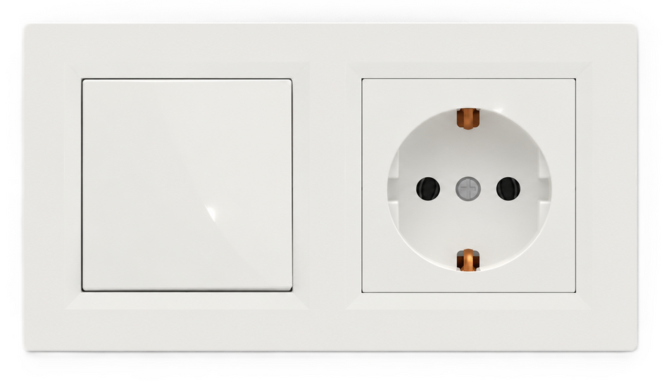 Schneider Electric ASFORA Schalter Steckdosen Set Horizontal komplett inkl. 2-fach Rahmen, weiss