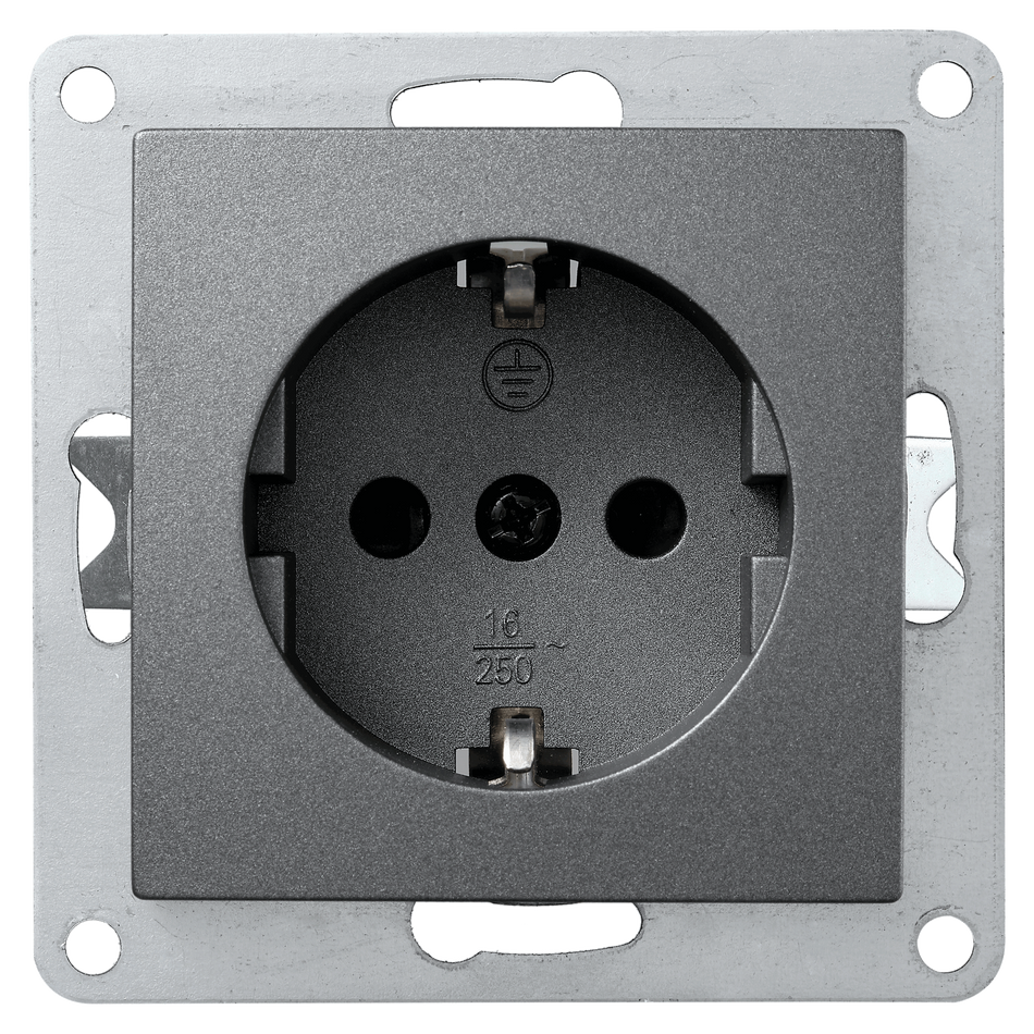 McPower "Flair" Schutzkontakt-Steckdose 250V~/16A, Steckanschluss, anthrazit