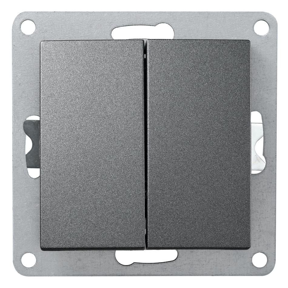 McPower "Flair" Serienschalter 250V~/10A, 2-fach Schalter, UP, anthrazit