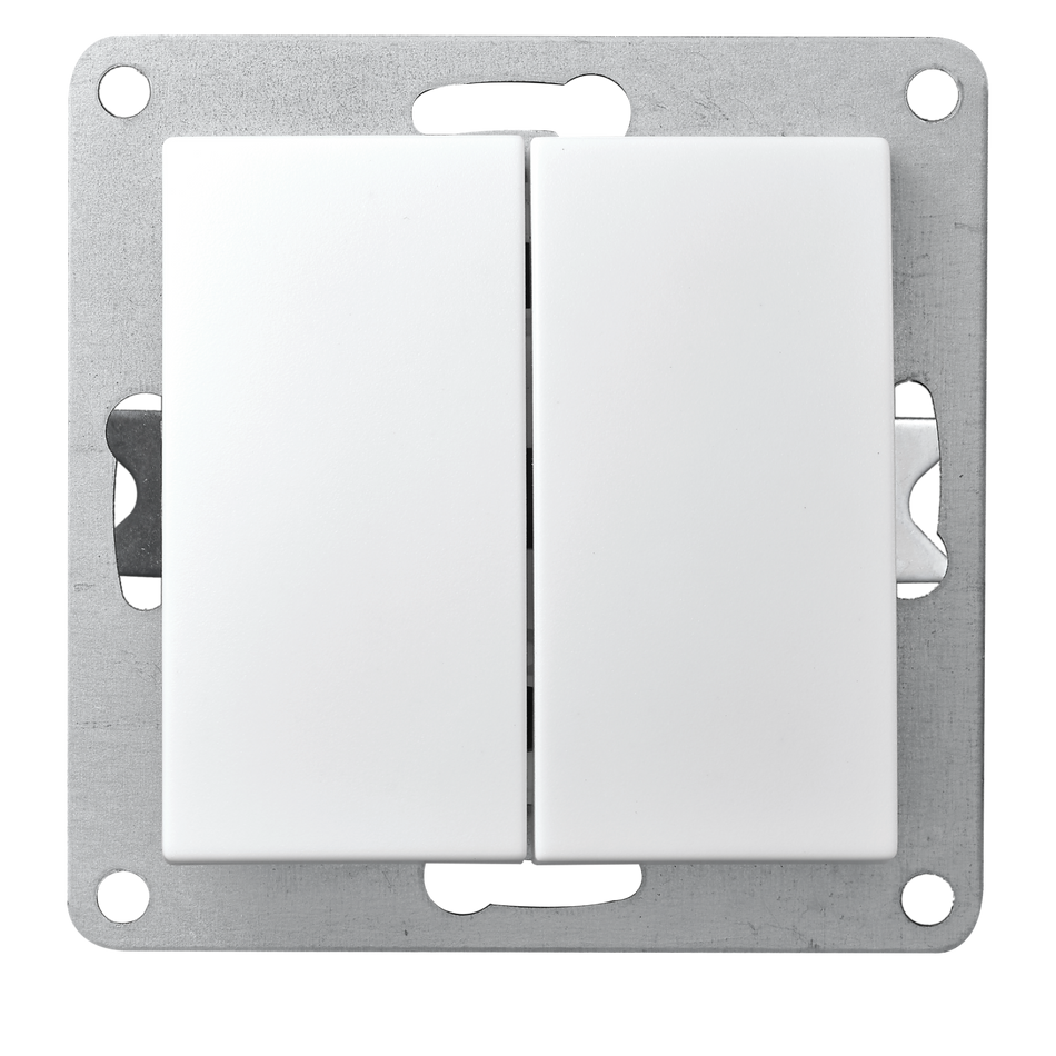 McPower "Flair" Serien-Schalter, 2-fach Schalter 250V~/10A, UP, weiß