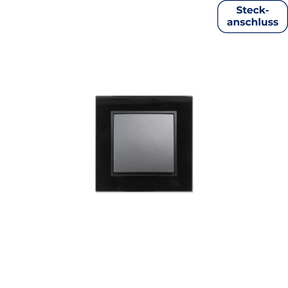 McPower "Flair" Wechselschalter 250V~/10A, UP, Steckanschluss, komplett inkl. Glas Rahmen , anthrazit